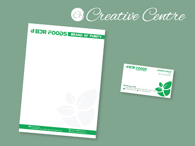 BJR Foods India Letterhead & Visiting Card logo. app branding design graphic design illustration logo typography ui ux vector