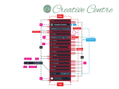 Side Bar Dimension app branding design graphic design illustration logo typography ui ux vector