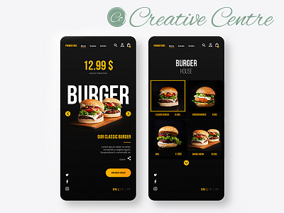 Burger Landing Page for Mobile app branding design graphic design illustration logo typography ui ux vector