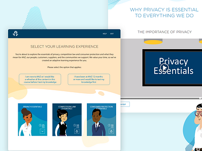 ANZ Privacy Essentials branding branding design creative design elearning illustration lectora photoshop ui ux web