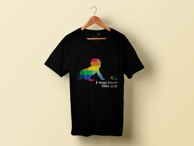 I was born this gay design illustration t shirt