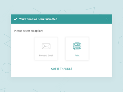 Your Form Has Been Submitted branding branding design design graphic modal ui ux