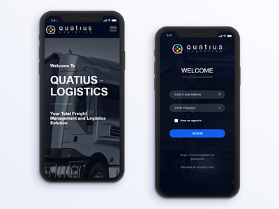 Quatius Locistics branding branding design creative design graphic illuatration mobile mobile app photoshop ui ux