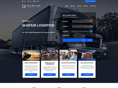 Quatius Logistics branding branding design design graphic photoshop responsive ui ux web web design