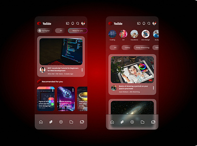 YouTube Redesign app design graphic design redesign ui ux youtube