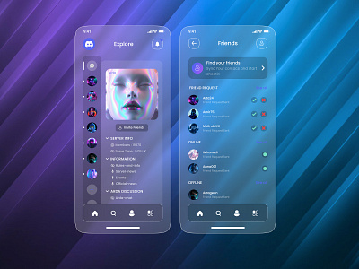 Discord Redesign app app design graphic design redesign ui ux