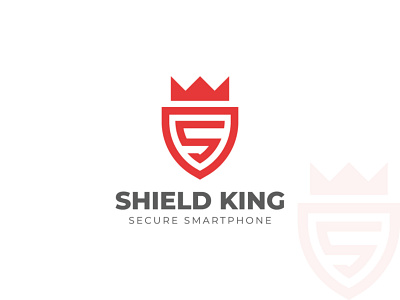 Shield King Logo flat logo design minimalist modern logo vector