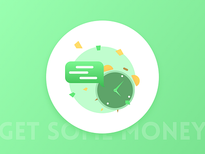 WANT MORE MONEY clock green icon