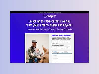 Ampry / Landing Page Design + Dev design ecommerce landing page ui ux web web design