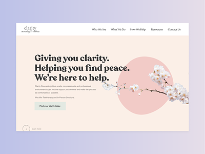 Clarity Counseling / Site Design + UX