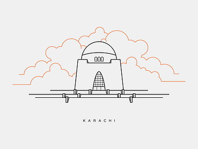 K A R A C H I city illustration karachi lineart pakistan strokes vector