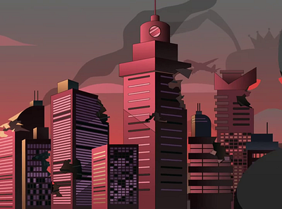 Destroyed City 2d 3d animated video animation communication communication digitale design graphic design illustration motion design
