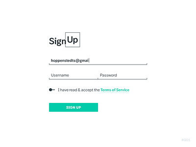 Daily UI challenge #001 — Sign Up dailyui form sign up ui