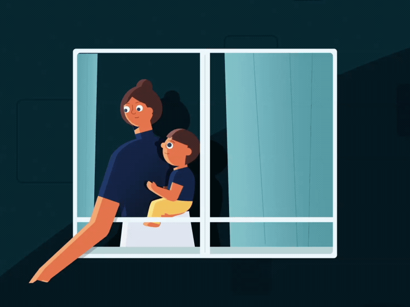 A mum and her kid aftereffects animation character animation characterdesign characters illustration illustrator kid mother and child motion motion design motiongraphics mum vector window