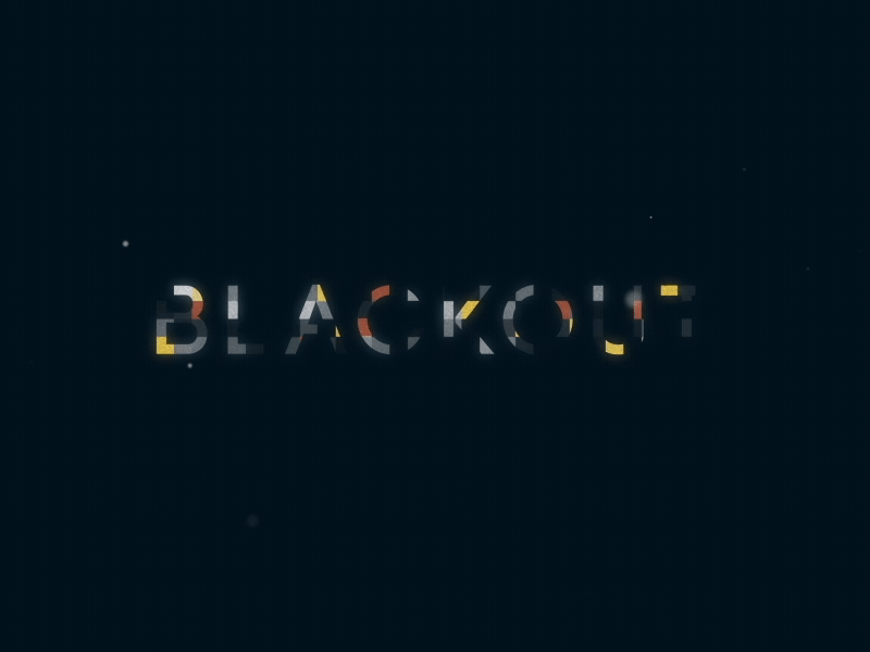 Blackout Title design aftereffects animation blink illustration logo motion design motiongraphics night sky title title animation title design vector