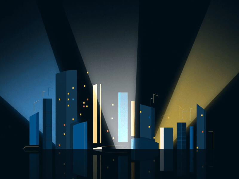 City overview scene aftereffects animation building city hongkong illustration motion motion design motiongraphics night vector