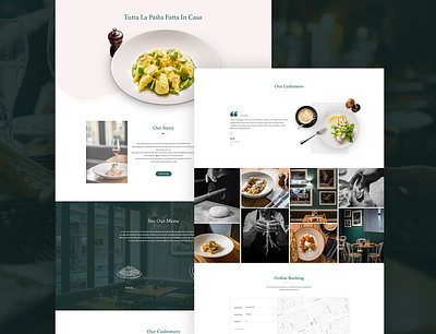 Italian Restaurant Website Redesign Concept design flat food and drink inspired restaurant ui ux webdesign website concept
