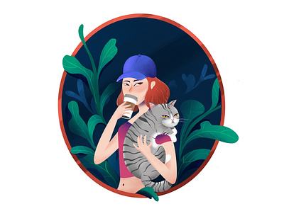 Cat Mother Coffee Lover illustration