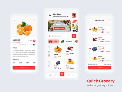 Quick Grocery app creative food grocery grocery online grocery solution online shopping trendy trendy design user experience designer