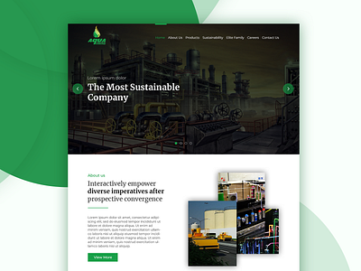 Oil Refinery Website aqua creative green homepage modern oil slider ui ux web design website website concept