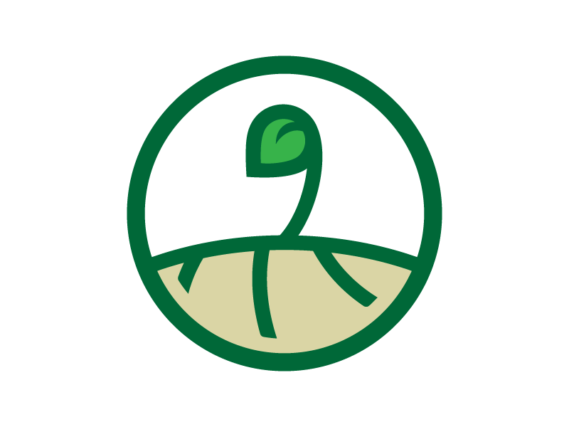 9 9 circle gif green line logo mark organic plant simple sprout