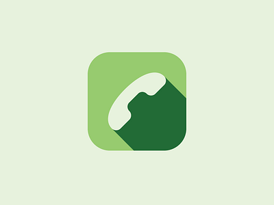 Phone app flat green icon ios minimal phone simple