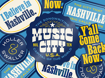 Nashville Badges badge design music nashville patch typography