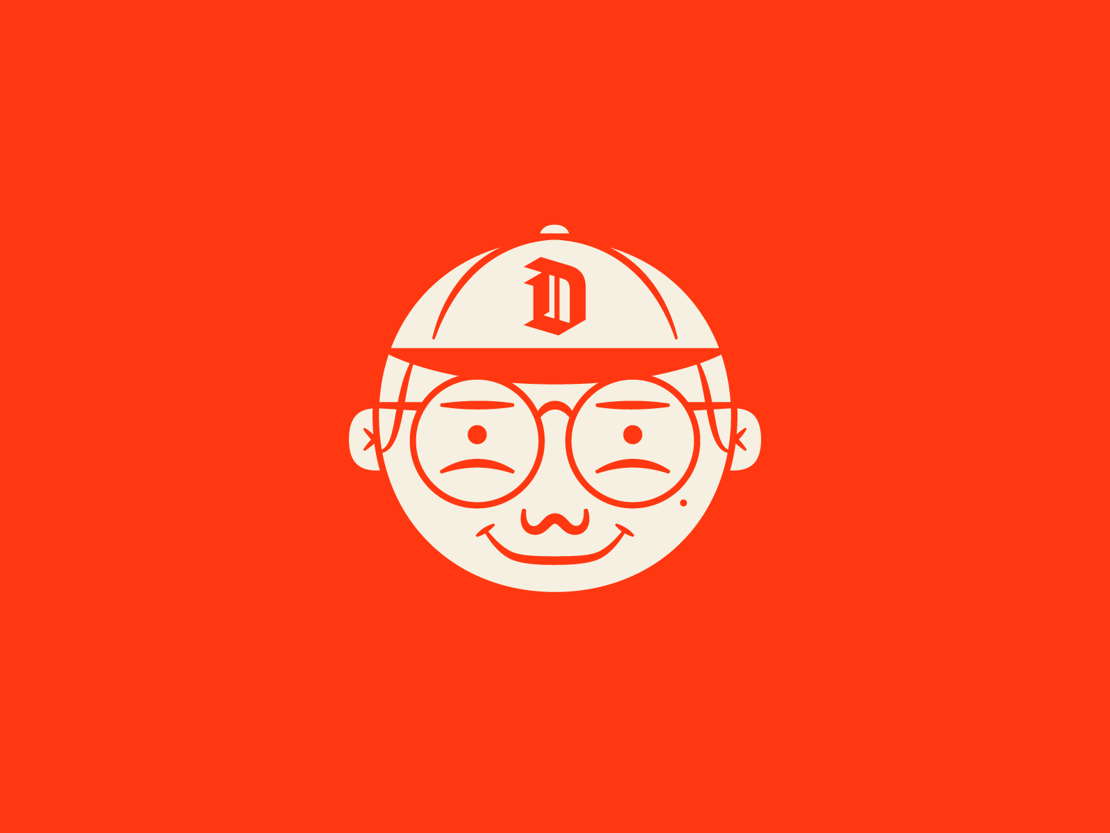 Self-Portrait 2020 avatar cartoon character face icon illustration line navy orange portrait simple vector