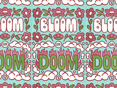 Bloom or Doom central texas food bank e4 youth poster riso risograph
