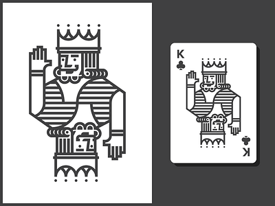 King of Clubs cards crown illustration king line simple