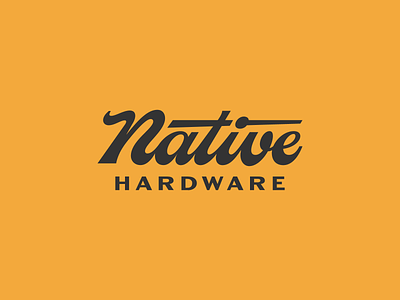 Native Hardware badge brand branding caligraphy cursive design graphic design hardware logo logotype patch pattern script simple type typography vector