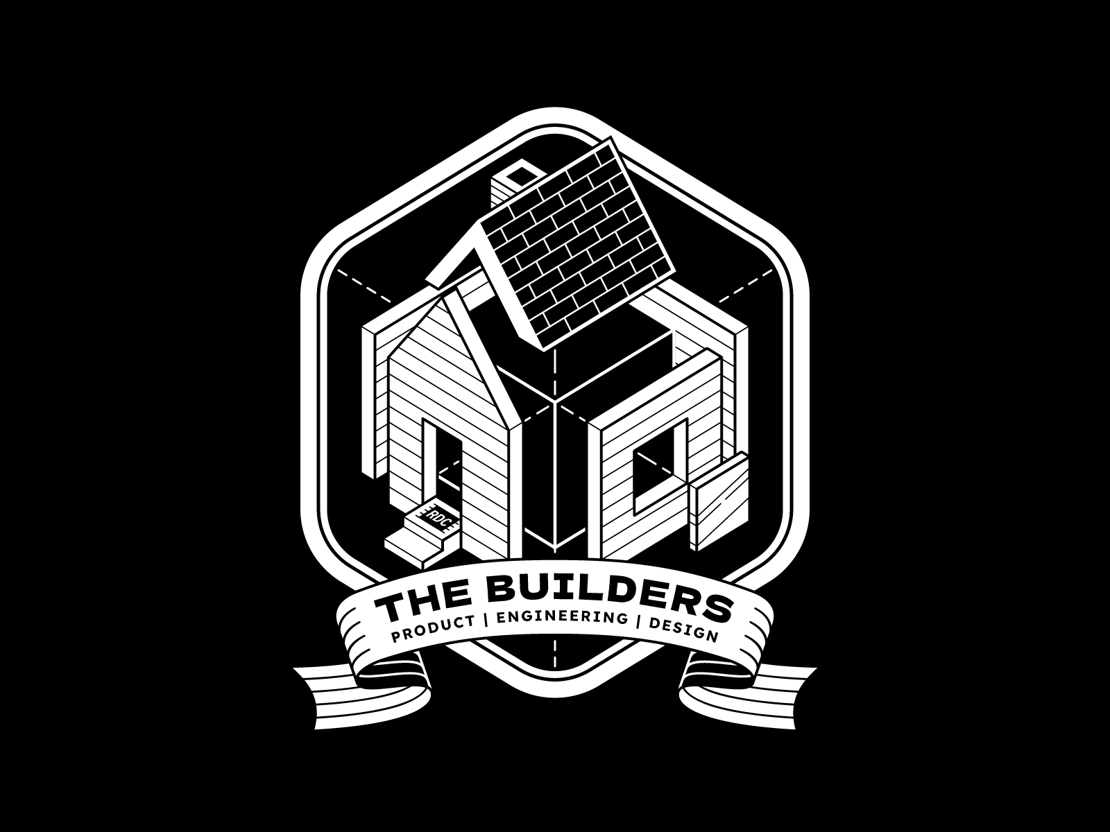 RDC The Builders Badges vector simple merchandise illustration product engineering design home house realtor patch badge