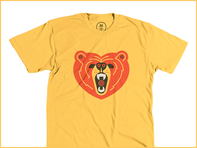 Bearable bear cotton bureau shirt t shirt tee yellow