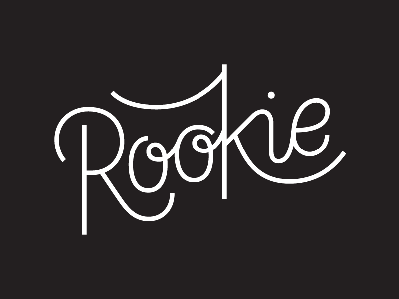Rookie baseball lettering mono weight rookie star symbol type