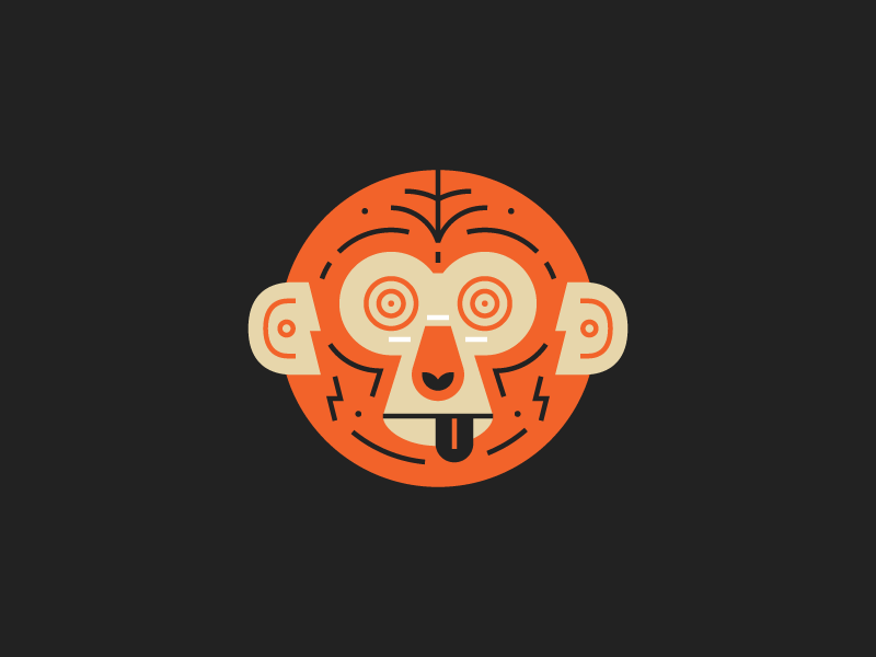 Monkey halloween illustration line monkey orange simple solid weird