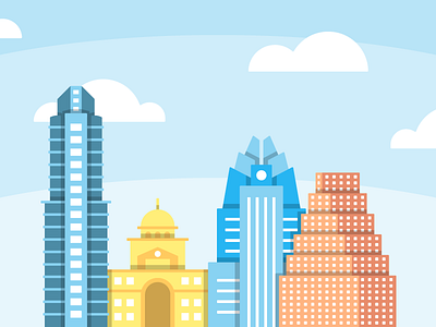 ATX austin friendly illustration simple skyline