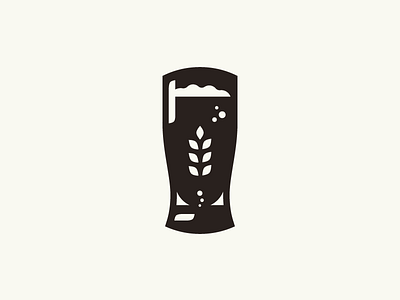 🍺 beer glass hops icon logo simple