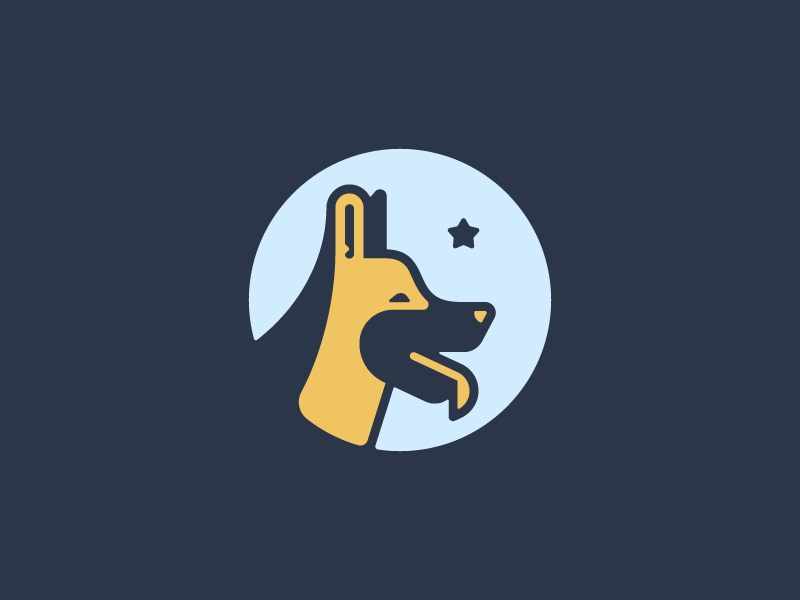 Shepherd dog emblem german shepherd logo mascot simple
