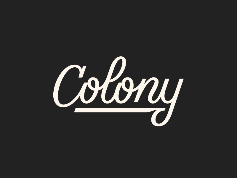 Colony logo script shield type