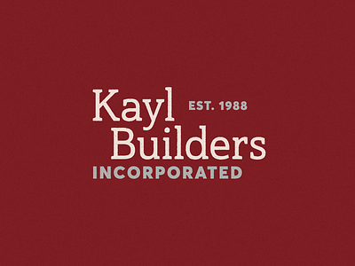 Kayl Builders Inc. craftsman home lockup logotype remodeling typography wordmark