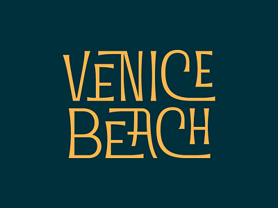 Venice Beach beach california custom la lettering sunny surf type design typography waves