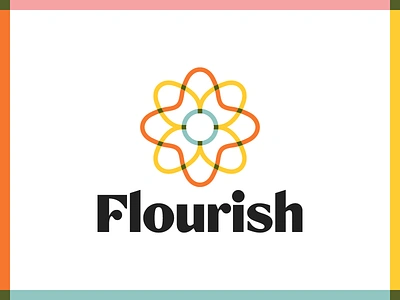 Flourish Brand app brand identity branding change customtype donation icon line logo logotype simple type