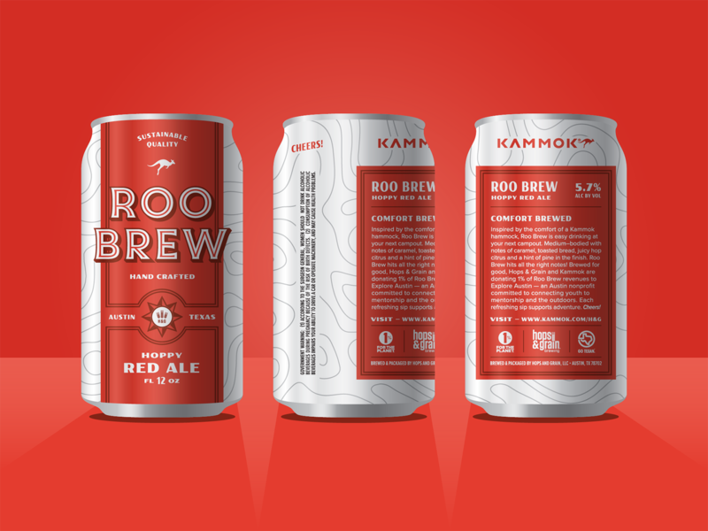 Roo Brew beer branding can design goods hops packaging pattern typography