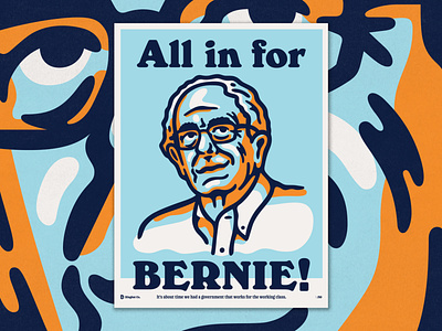 All in for Bernie! 2020 bernie sanders illustration poster print