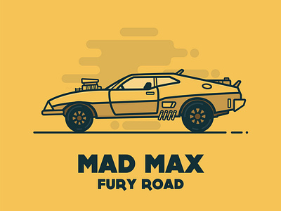 Mad Max Fury Road design flat illustration minimal vector