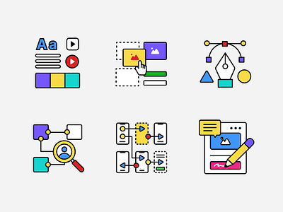 Career Paths Icons design roles education graphic design icon set iconography icons illustration product design ui uxcel vector web app