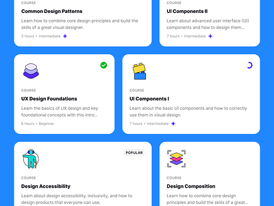 Uxcel App: Course Card card card design online educatioon product design ui ux uxcel web app web application web application design web design