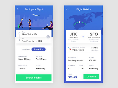 Flight Booking App airline airplane airport booking flight booking flight search onboarding ticket travel