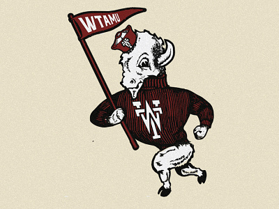 WTAMU Mascot branding college illustration mascot university vintage