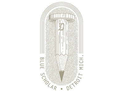 Bluescholar Workprogram detroit illustration linework logo nail pencil